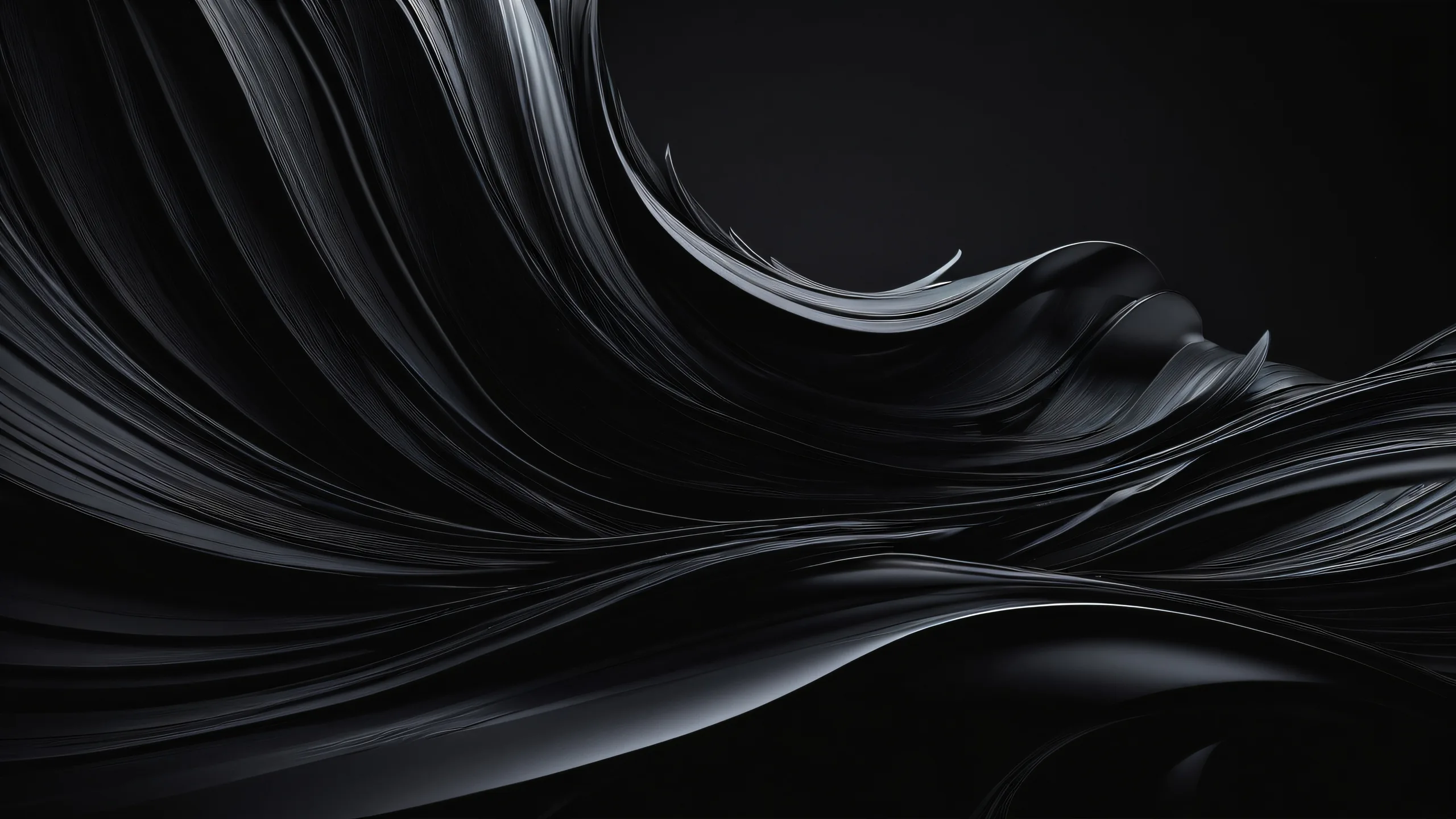 A stunning desktop wallpaper of Diana (Pragmata) in a vast, pure void with deep blacks and luminescent accents for your Desktop/PC.