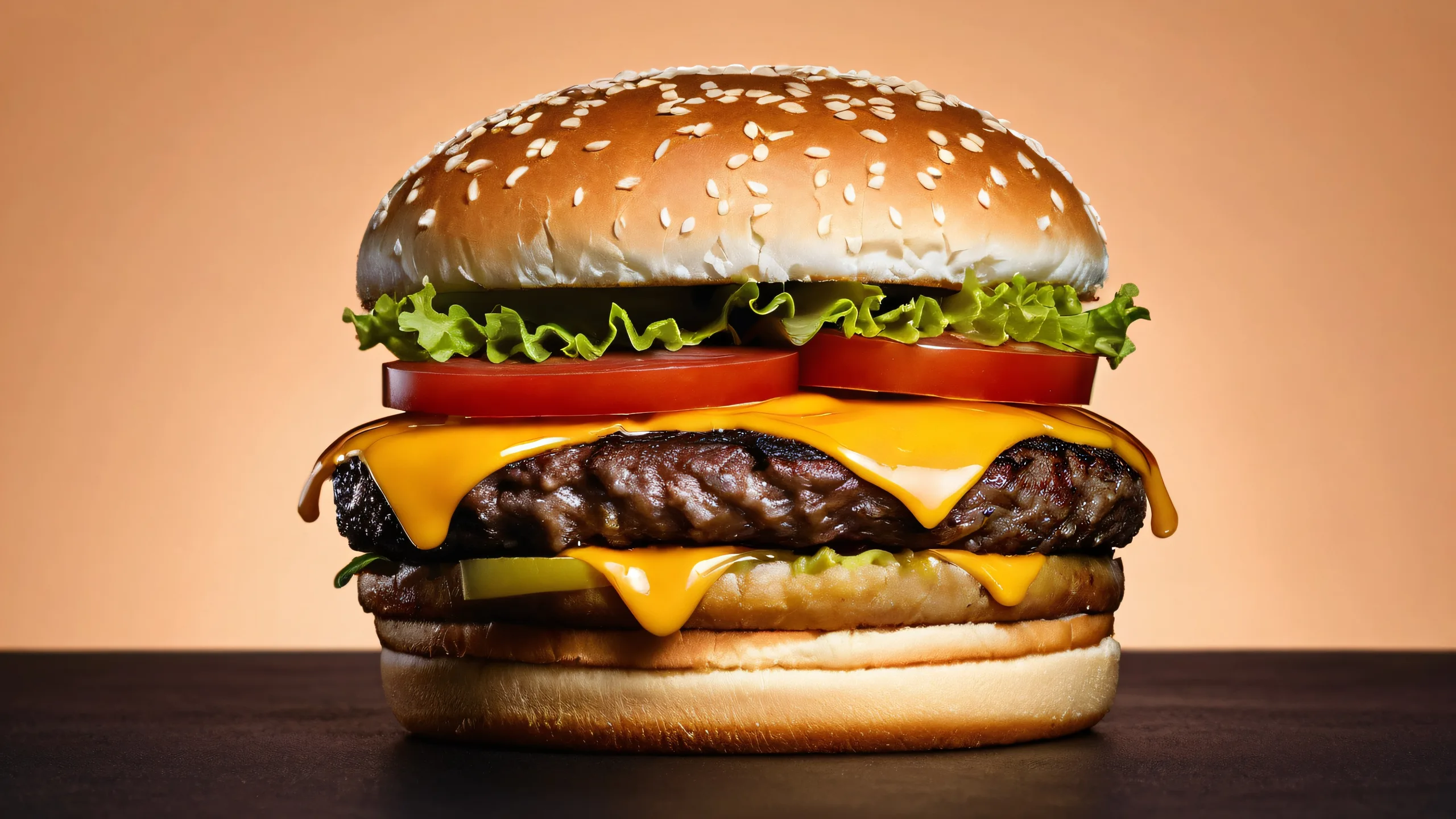 Breathtaking hamburger desktop wallpaper for PC/Desk with subtle gradient effects and deep blacks.