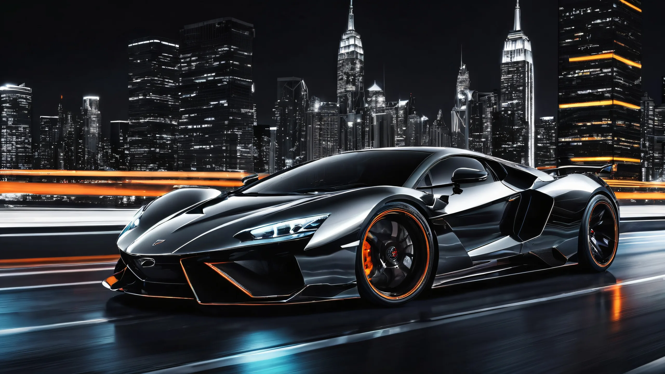 A sleek and modern desktop wallpaper featuring a car in a vast void, perfect for PC or desktop use.