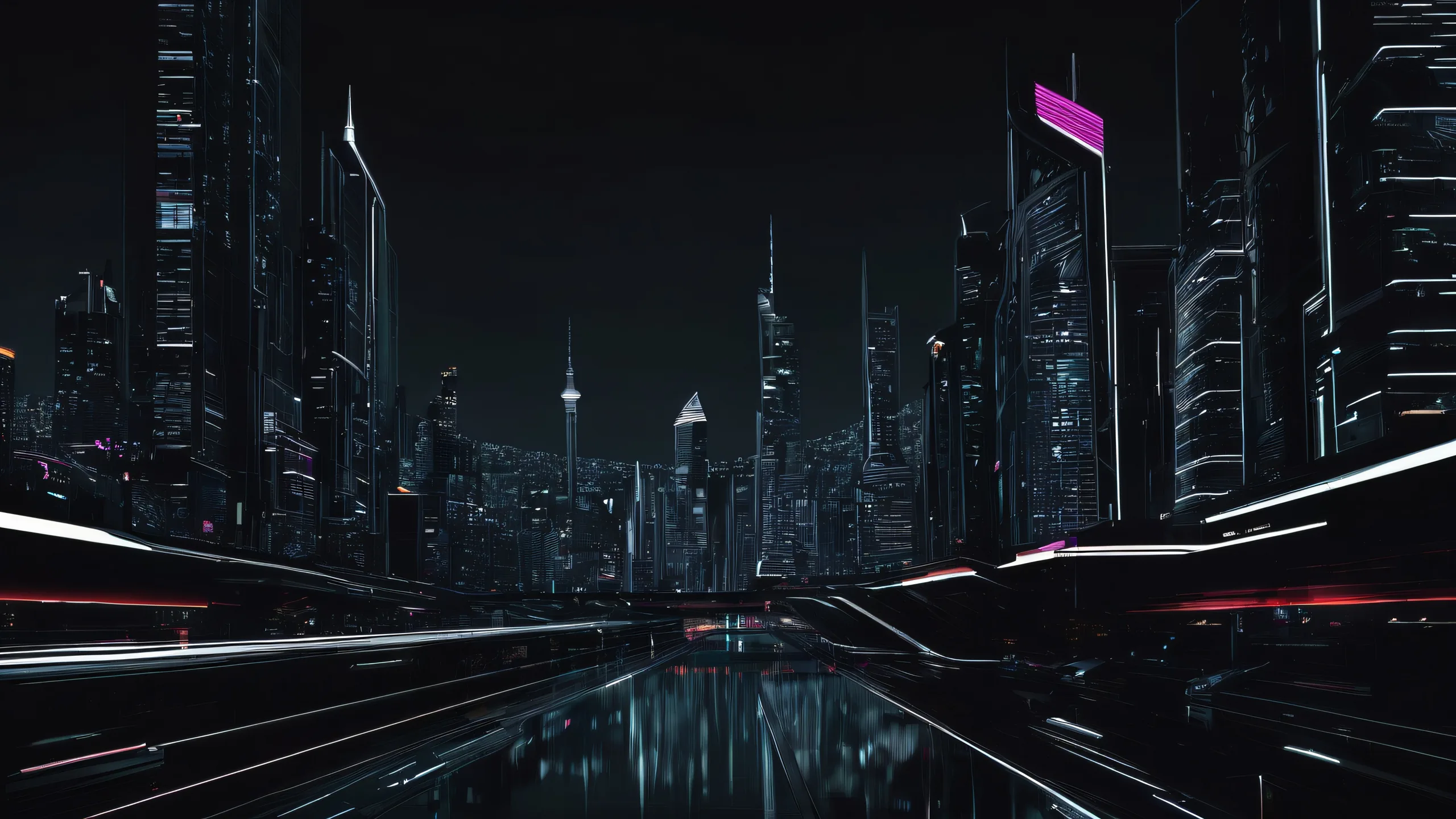 Ultra HD Elegant Cityscape Oasis Wallpaper Breathtaking cityscape desktop background with sleek dark mode aesthetic for PC or Desktop.