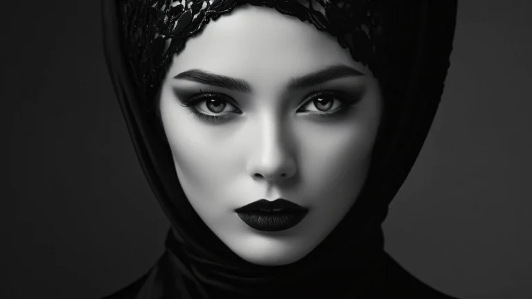 A stunning fantasy desktop scene with a woman set against a vast pure void background, perfect for PC or Desktop use.