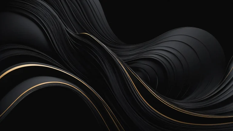 Breathtaking dark mode desktop scene for PC and Desktop use. Collaboration between modern elegance and deep blacks.