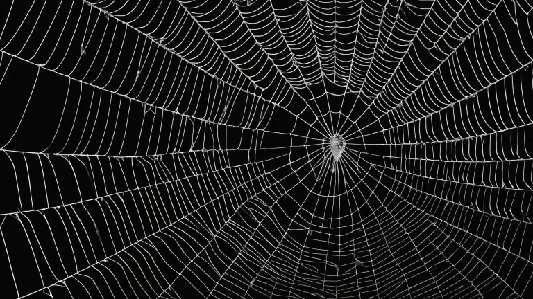 Breathtaking spider web design for desktop/pc backgrounds with deep blacks and luminescent accents