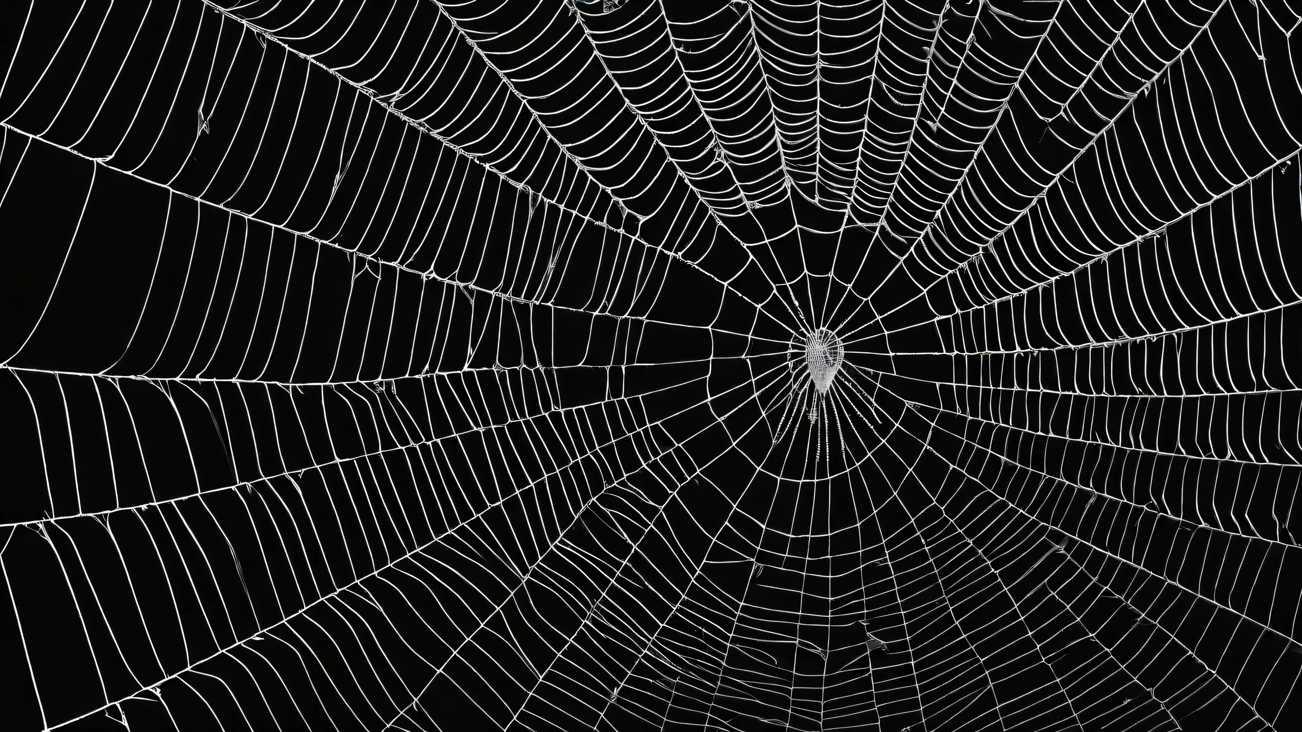 Breathtaking spider web design for desktop/pc backgrounds with deep blacks and luminescent accents