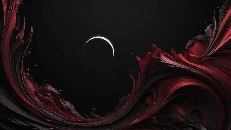 Breathtaking dark mode desktop wallpaper featuring a pristine void with deep maroon accents for Desktop/PC use.