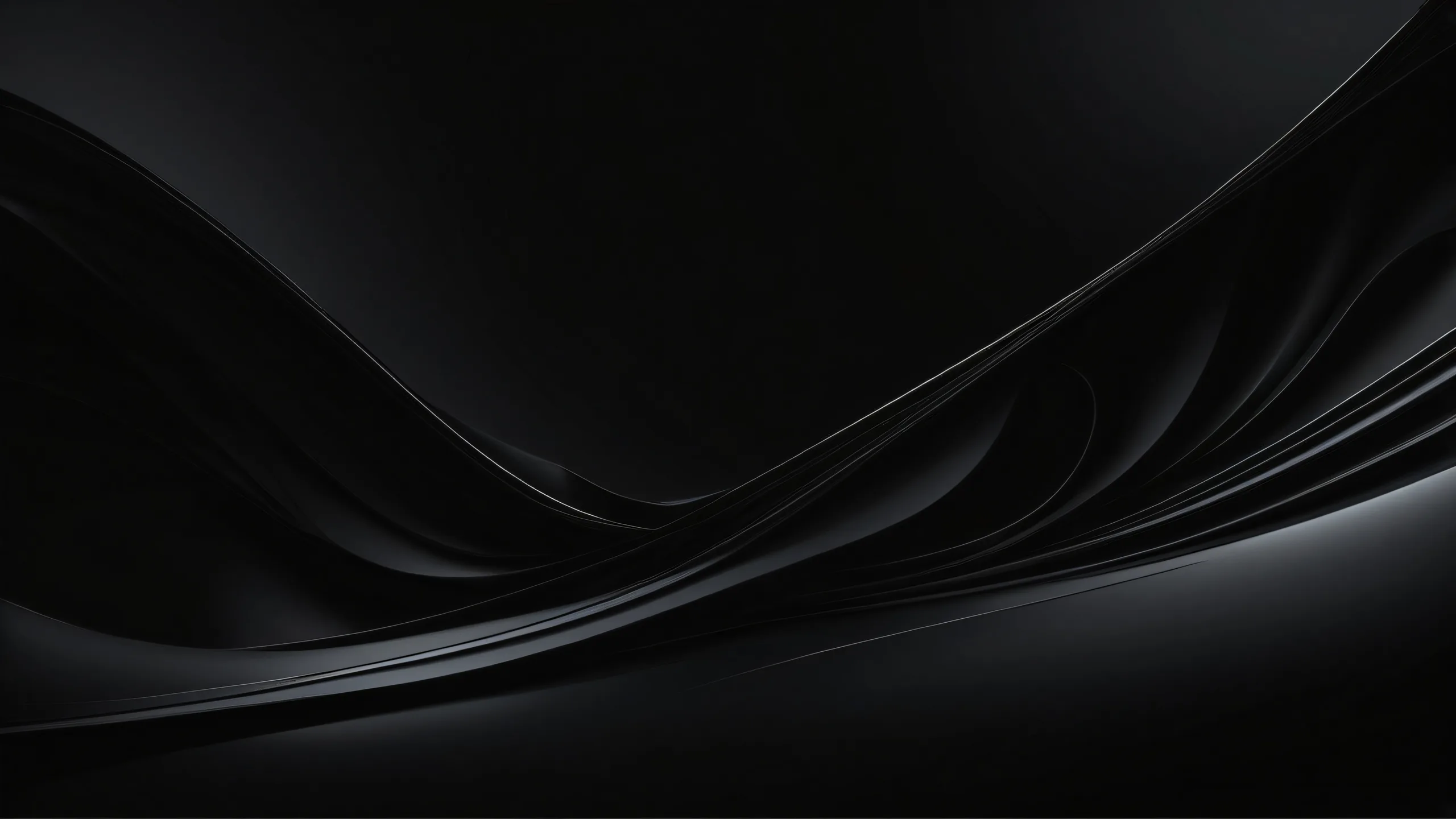 A sleek dark mode desktop featuring a vast pure void with deep perfect blacks and striking contrast for your PC or desktop.