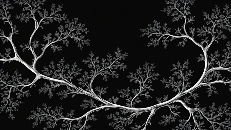 A stunning desktop image of dendrite vines on a perfectly clean void background, ideal for desktop/pc users.