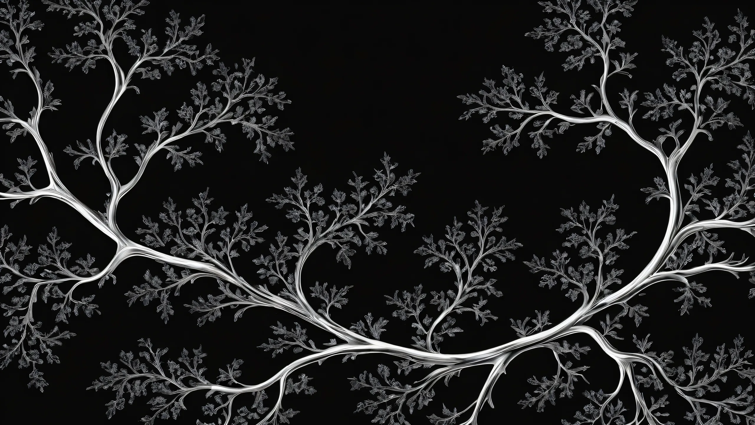A stunning desktop image of dendrite vines on a perfectly clean void background, ideal for desktop/pc users.