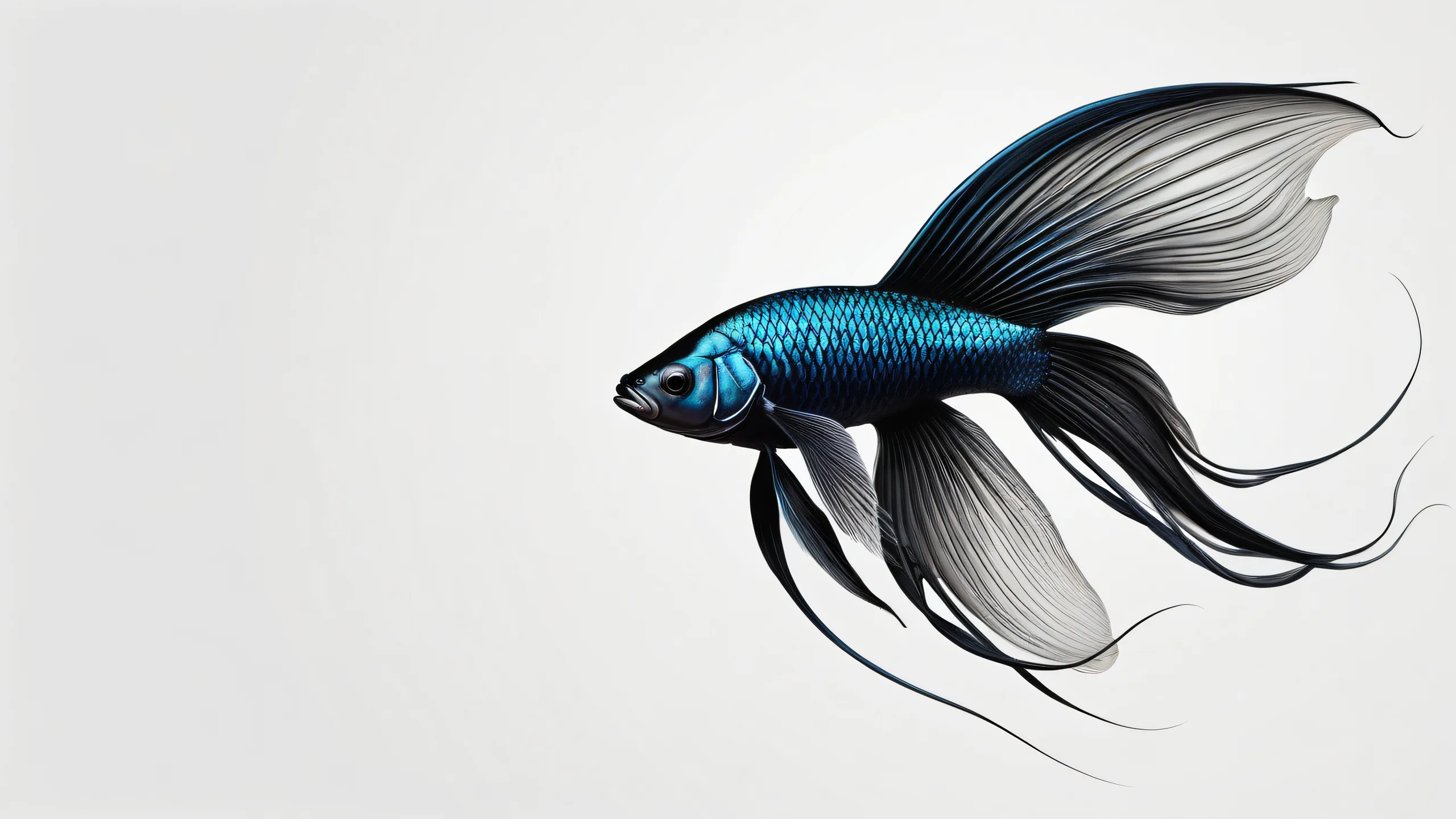 A sleek dark mode desktop wallpaper featuring a vast pure void with perfectly clean water and striking contrast, suitable for Desktop/PC use.