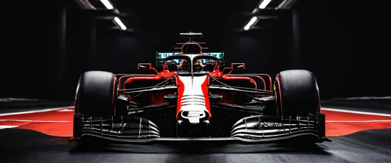 Formula 1 pitstop scene on a pristine black background for desktop/PC use.