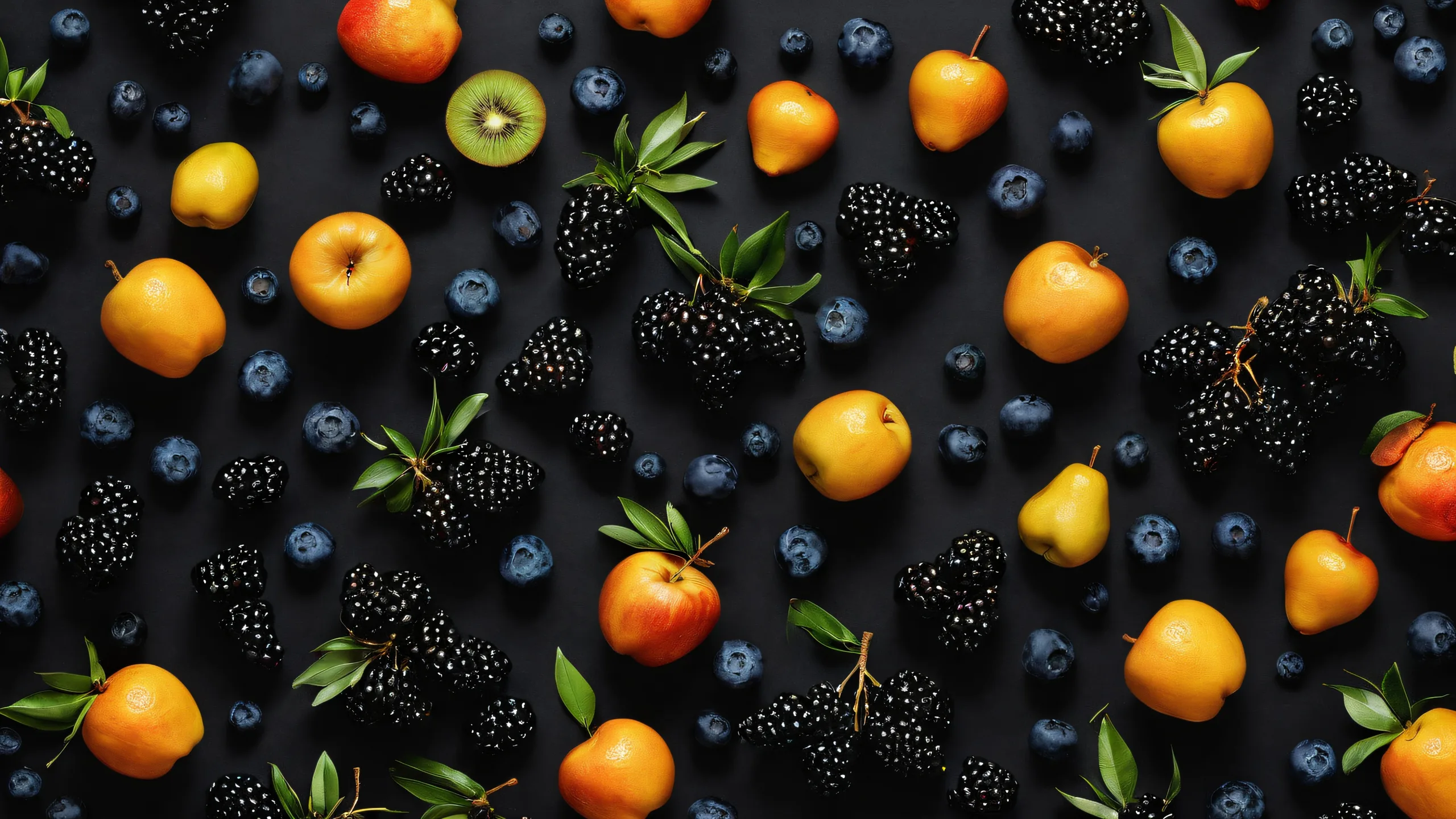 A serene and peaceful farm landscape on a dark mode desktop or PC.