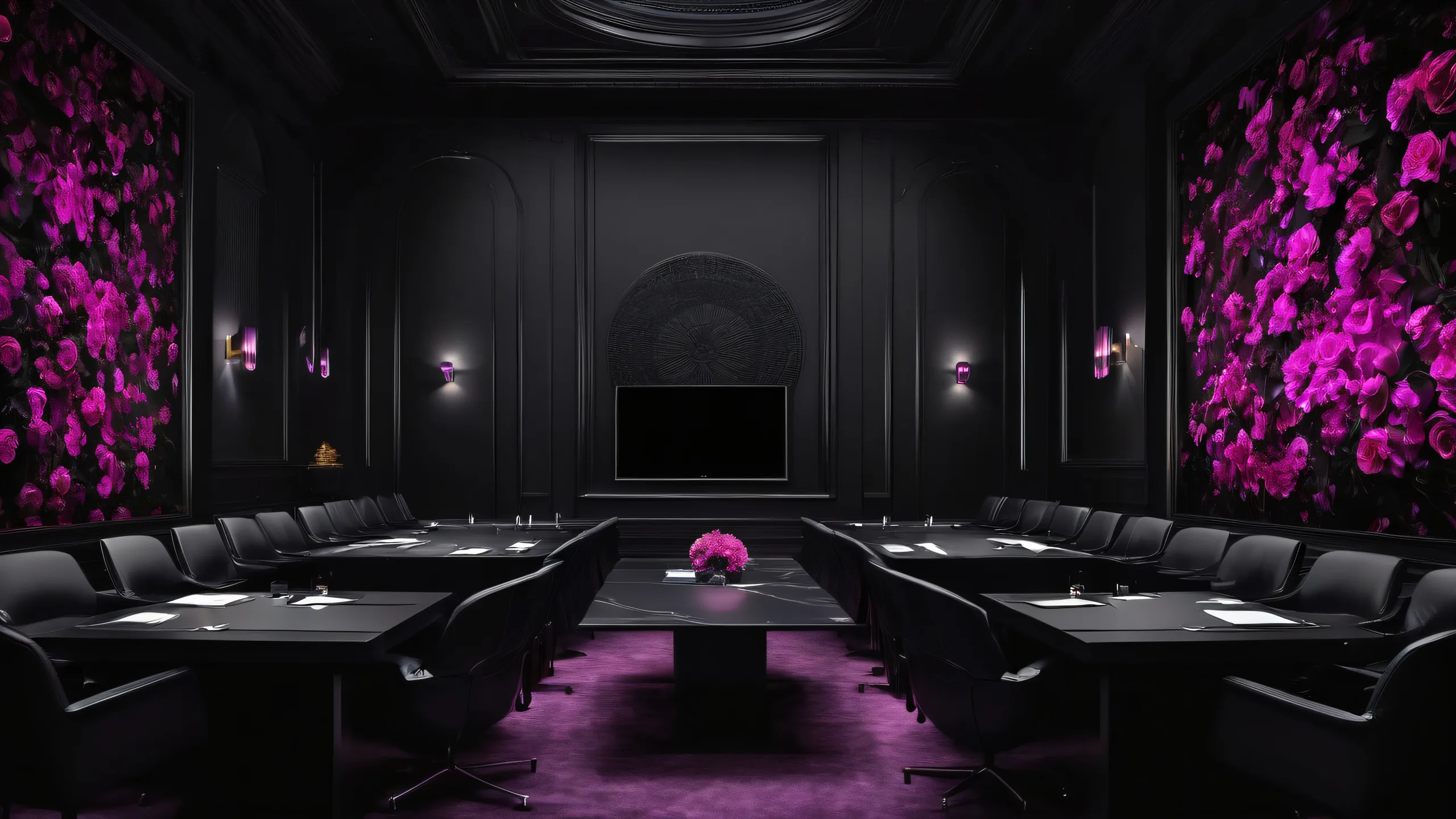 A stunning desktop wallpaper of online meeting participants set against a vast pure void, perfect for Desktop/PC use.