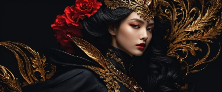 A stunning desktop image of women in a pristine void with dark mode aesthetic for PC or Desktop