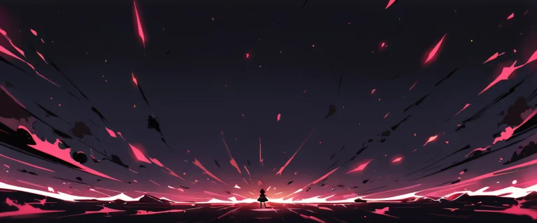 A young girl stands alone in a vast, dark void, looking directly at the viewer with her intense gaze. Desktop/PC friendly.