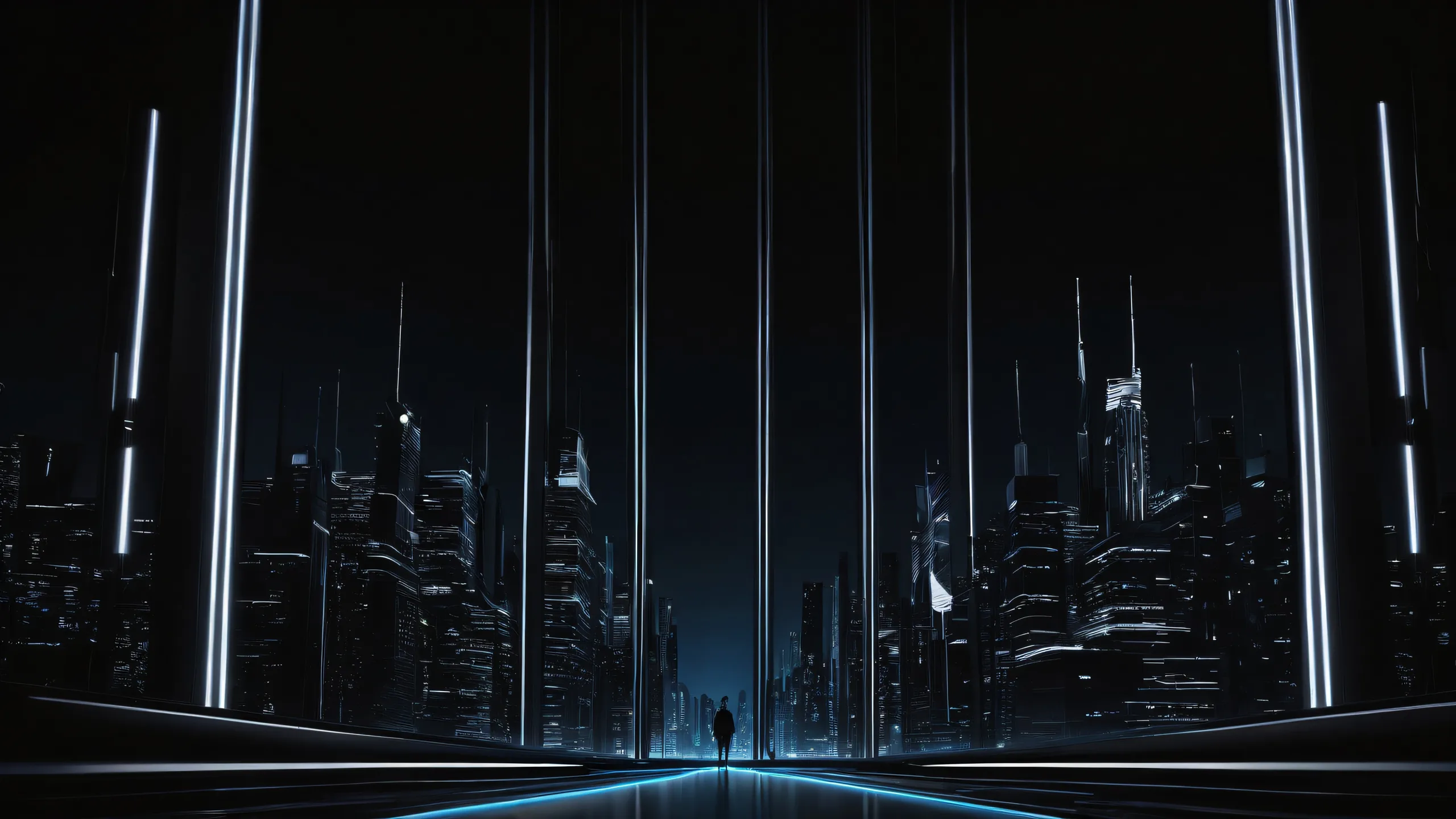 Breathtaking building landscape for Desktop/PC, featuring stunning darkness and luminescent accents.