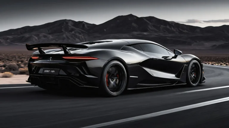 A sleek car against a vast pure void, perfect for desktop/pc backgrounds.