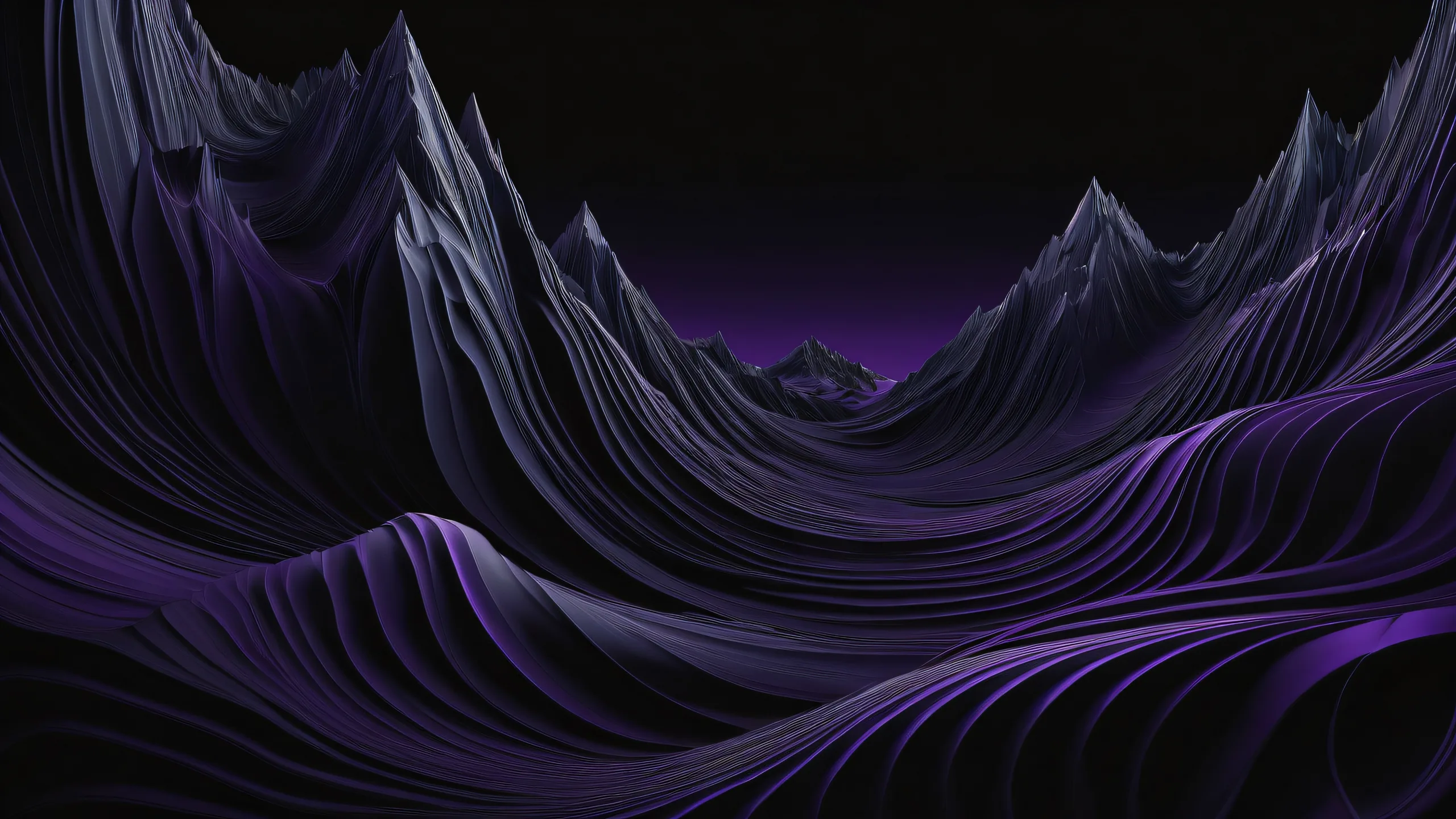 Centered illustration of a vast pure void on a desktop/PC, perfect for dark mode lovers.