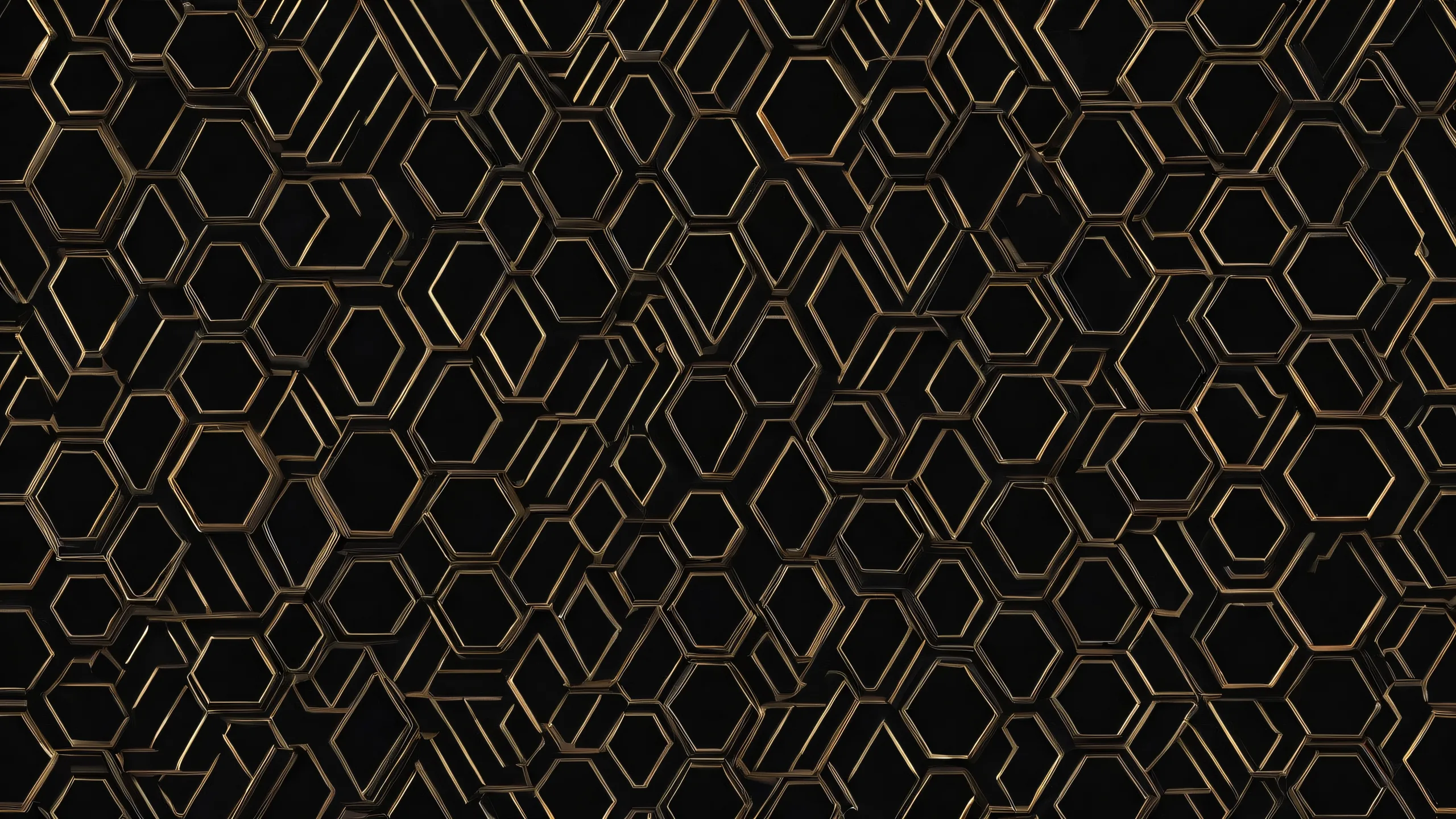 Dark mode desktop wallpaper featuring a sleek, void-inspired design with deep perfect blacks and luminescent accents for PC or Desktop use.