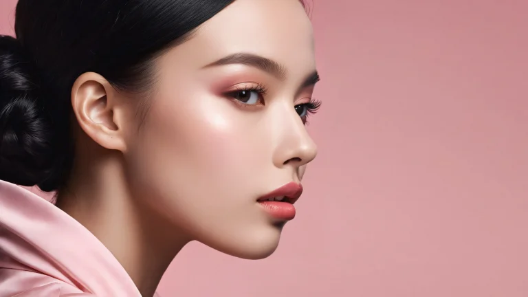 A stunning desktop wallpaper featuring a woman in a vast pure void with deep perfect blacks and elegant luminescent accents, suitable for Desktop/PC.