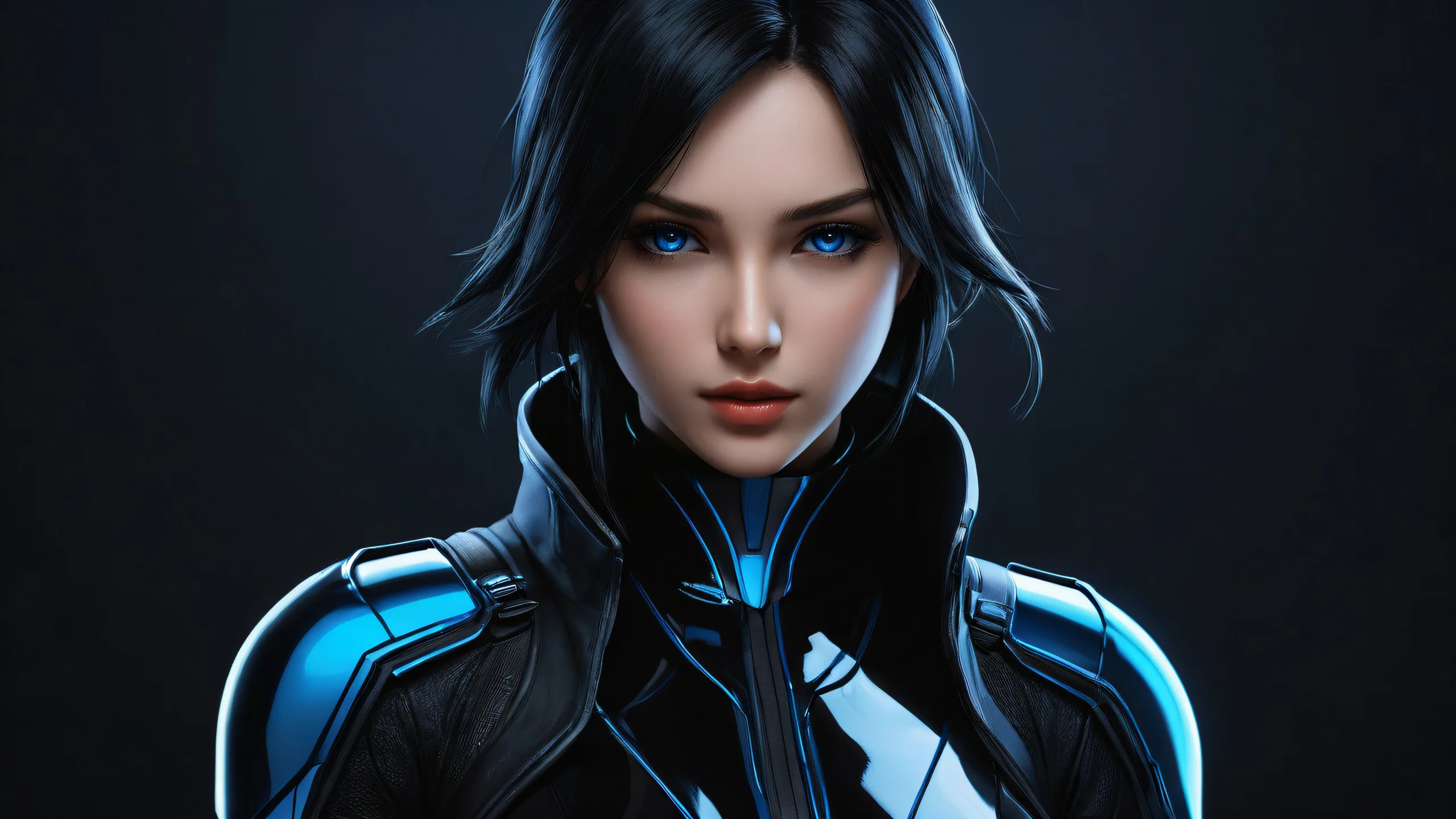 A stunning desktop wallpaper featuring video game girls against a clean pure void background, suitable for Desktop/PC use.