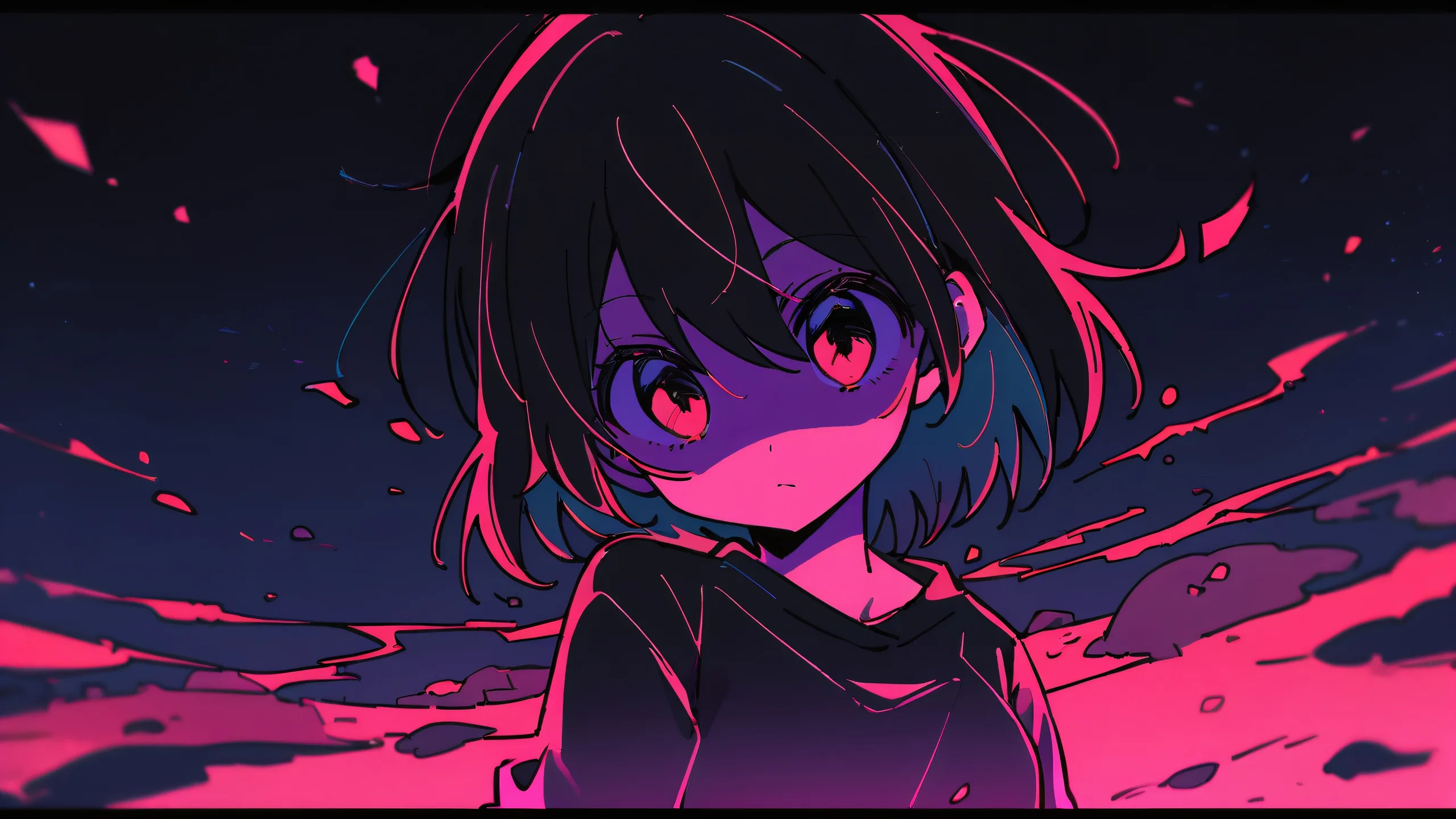 Ai Hoshino from Oshi no Ko looks at the viewer against a perfectly clean and vast pure void background with extreme depth of field, shallow barren salt flats, desaturated tones, and dramatic shadows.
