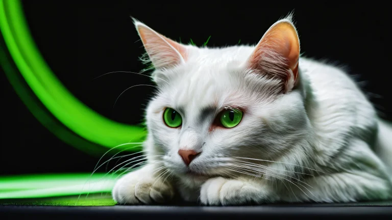 A majestic cat in a pristine pure void desktop wallpaper with crisp contrast and deep blacks, perfect for PC or Desktop.