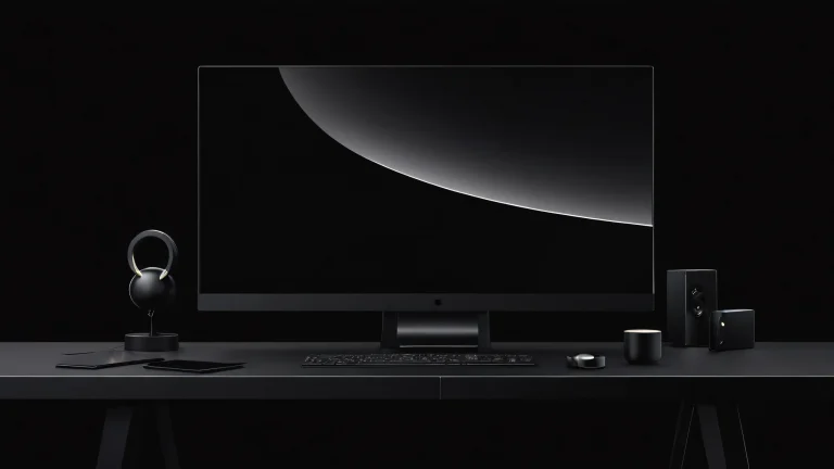 Award-winning digital art of a perfectly clean vast pure void on a desktop or PC.