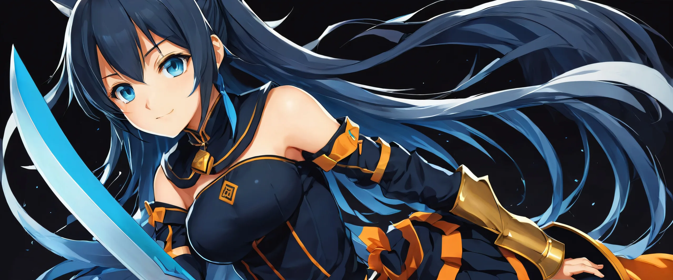 KonoSuba Girl in a breathtaking desktop wallpaper with a pure void and subtle blue undertones, perfect for Desktop/PC screens.