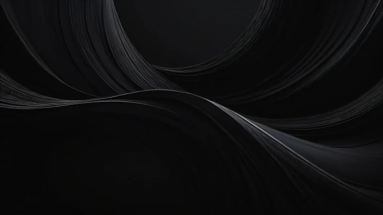 Breathtaking dark mode desktop with a vast pure void and luminescent accents for a Desktop/PC.