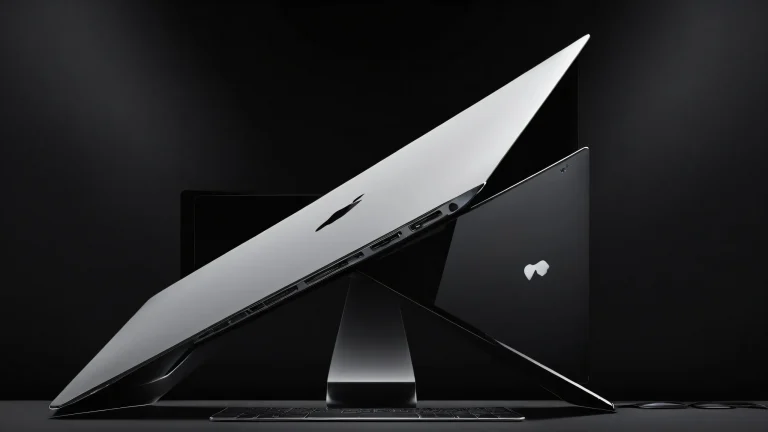 A beautiful dark mode desktop wallpaper featuring a vast pure void with sleek design and elegant luminescent accents for your PC or Desktop.