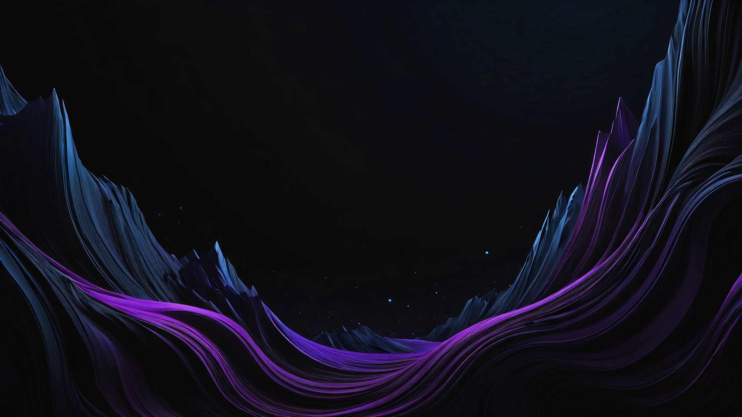 Breathtaking dark mode desktop background featuring a vast pure void with deep blacks and luminescent accents for a Desktop/PC.