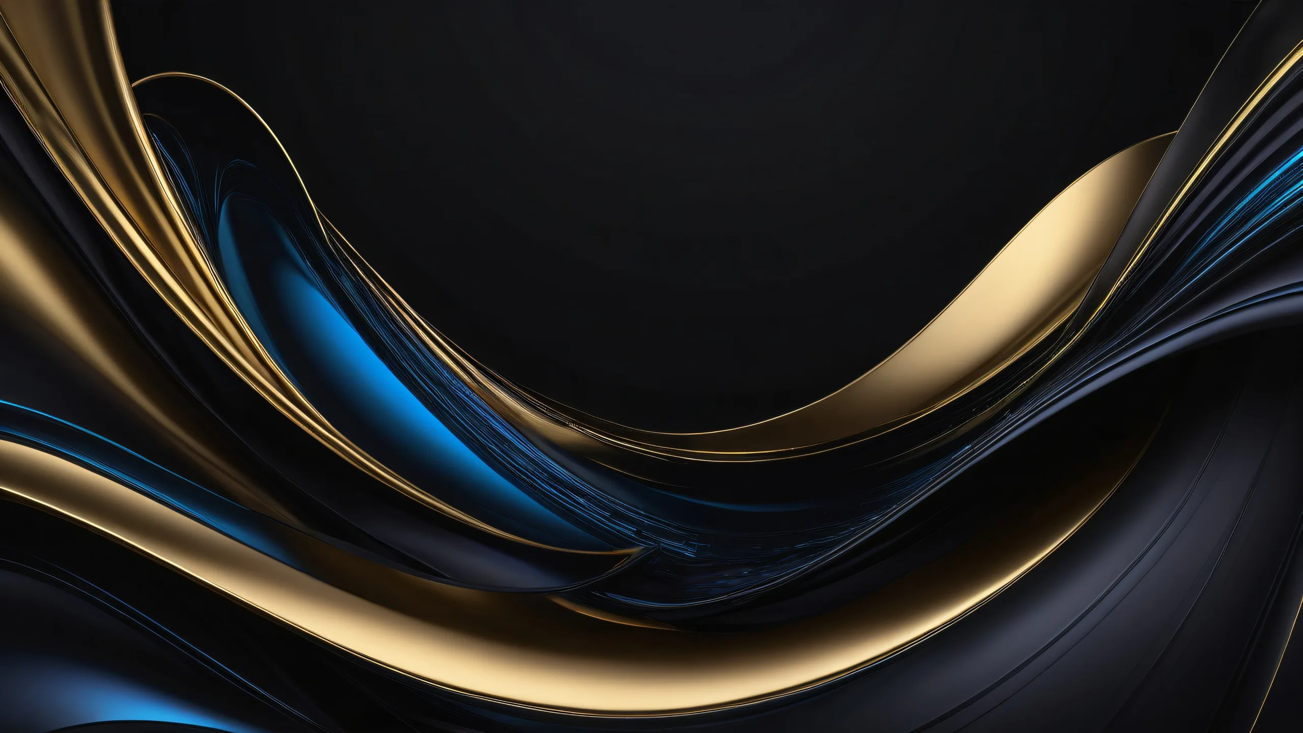 A stunning glass desktop background featuring a pure void with deep perfect blacks and luminescent accents, suitable for a PC or Desktop.