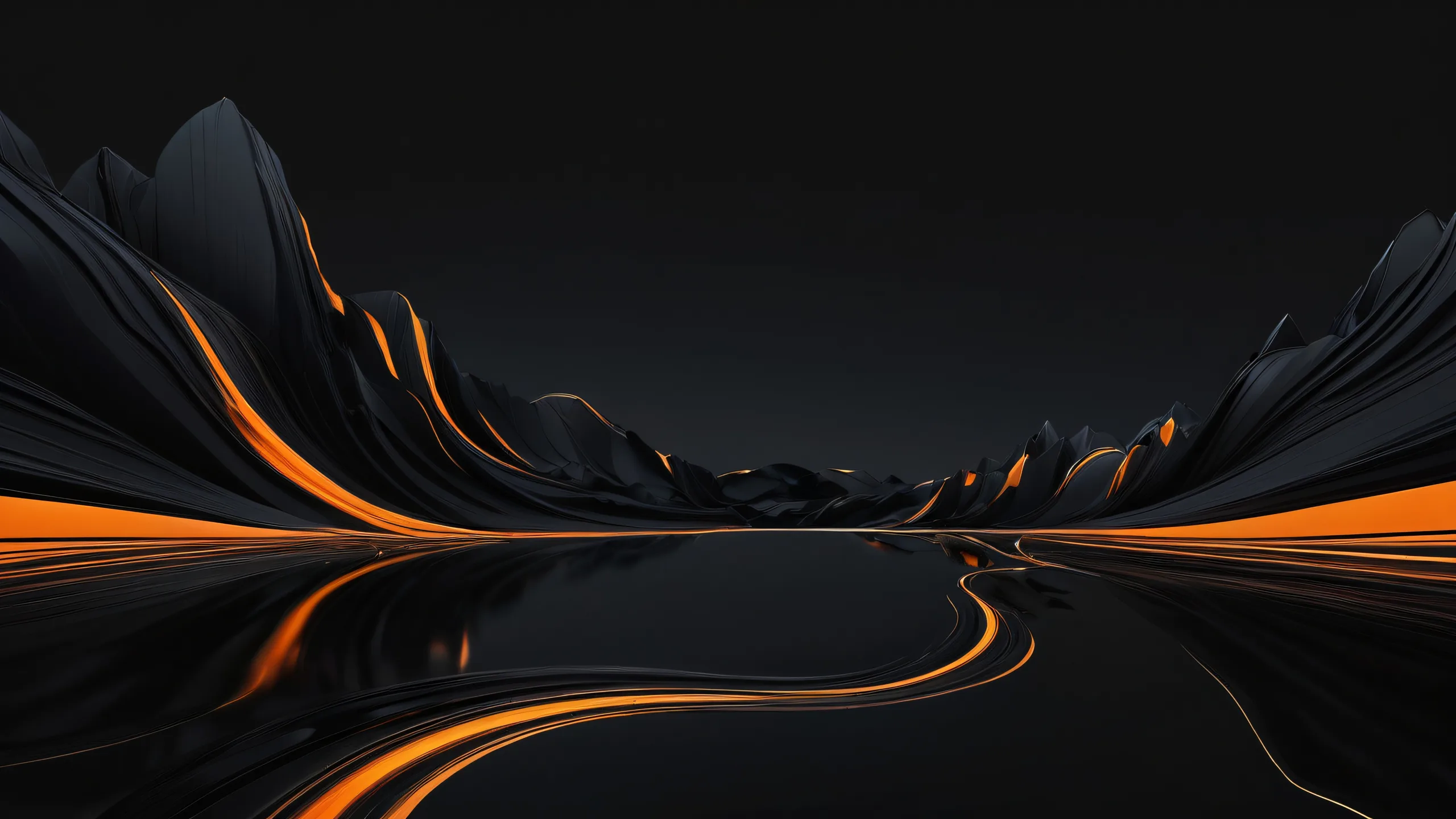 Epic Elegant Void Oasis Desktop Wallpaper A stunning Fancha-style desktop wallpaper featuring a vast pure void with deep blacks, elegant luminescent accents and earthy tones. Perfect for Desktop/PC.