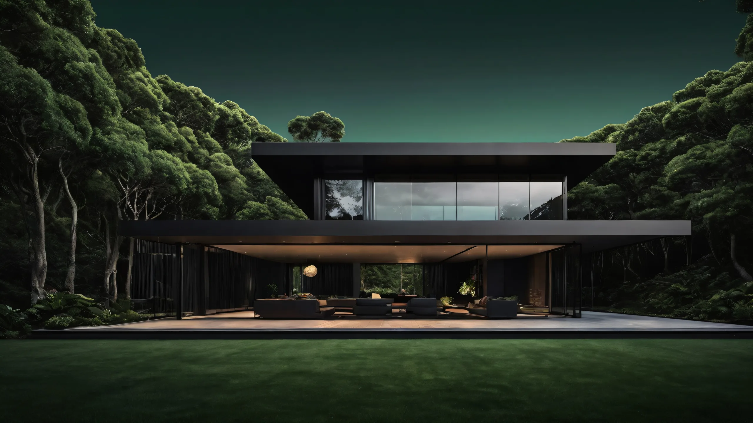 A beautifully crafted digital art piece of a house set against a vast, pure void with extreme depth of field, perfect for desktop use on a PC or laptop.