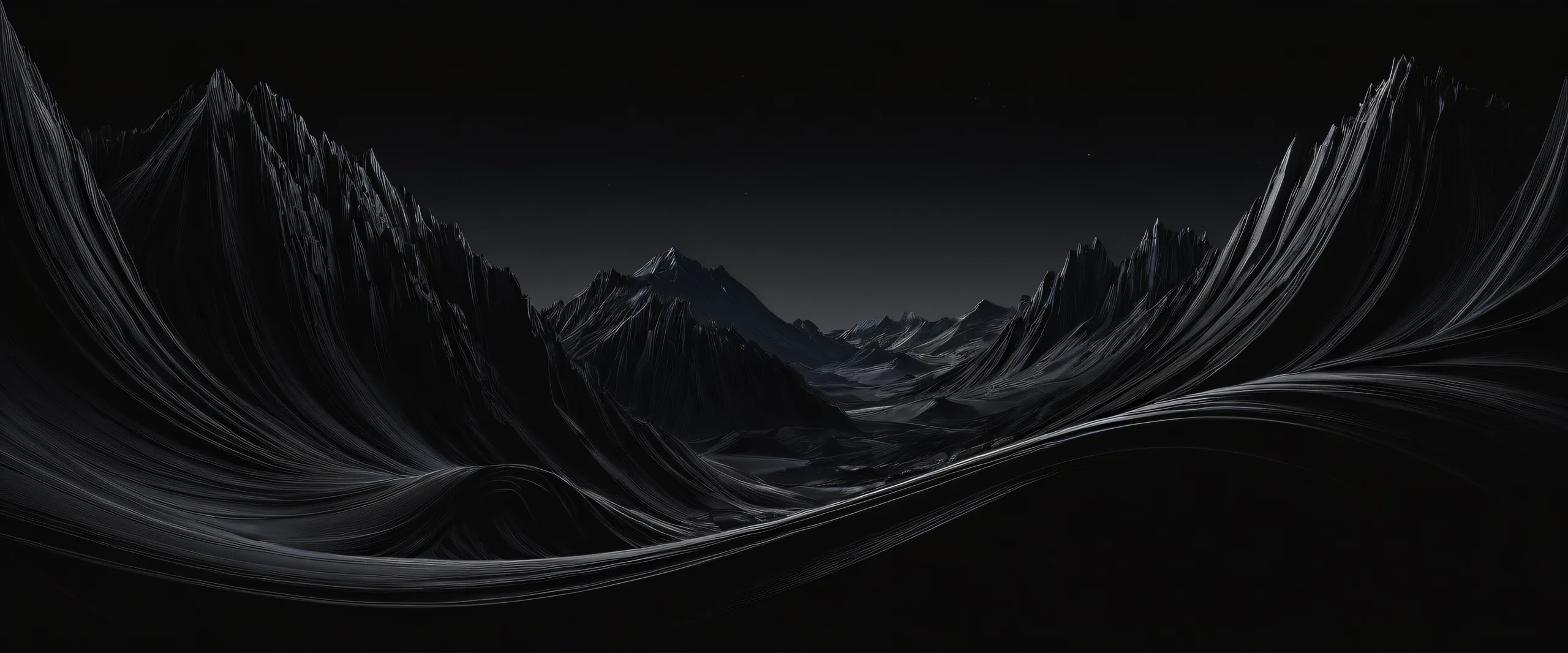Stunning Elegant Void Panorama Wallpaper A breathtaking panoramic desktop scene featuring a vast pure void with deep perfect blacks and striking contrast for Desktop/PC use.