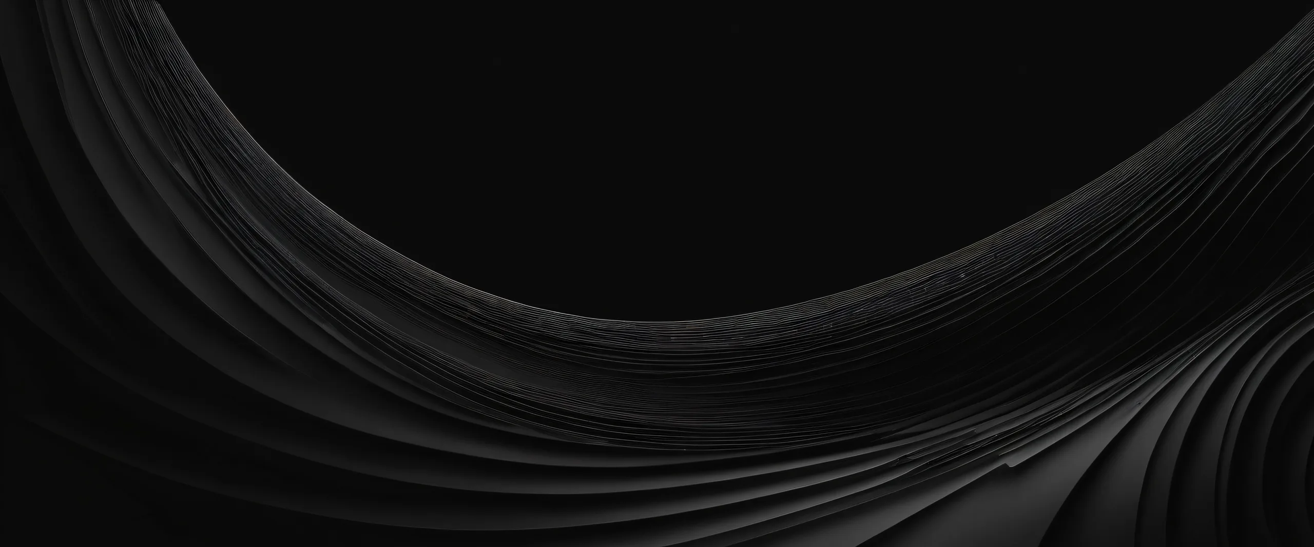 A stunning desktop wallpaper of a centered pure void on a dark mode background for a Desktop/PC.