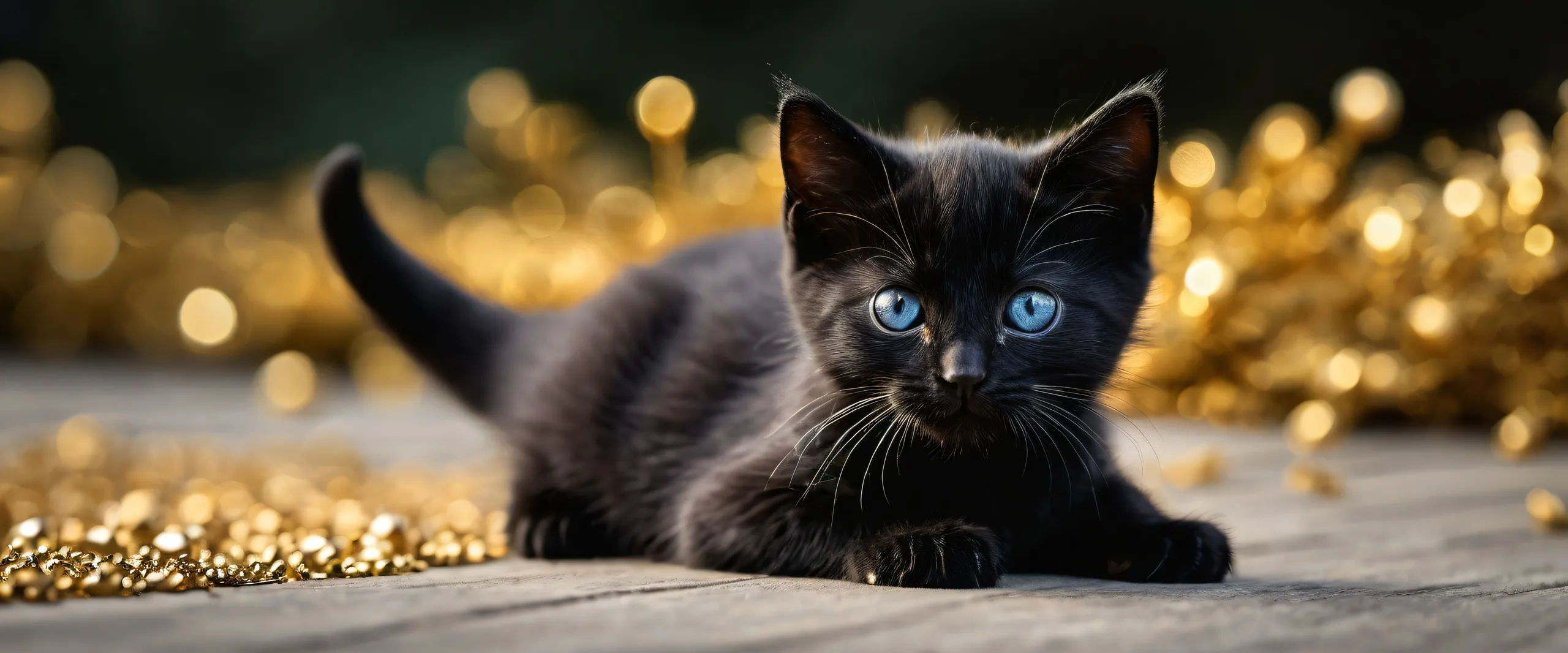 A stunning desktop wallpaper featuring a kitten surrounded by a vast, pure void with extreme depth of field, perfect for your Desktop/PC.