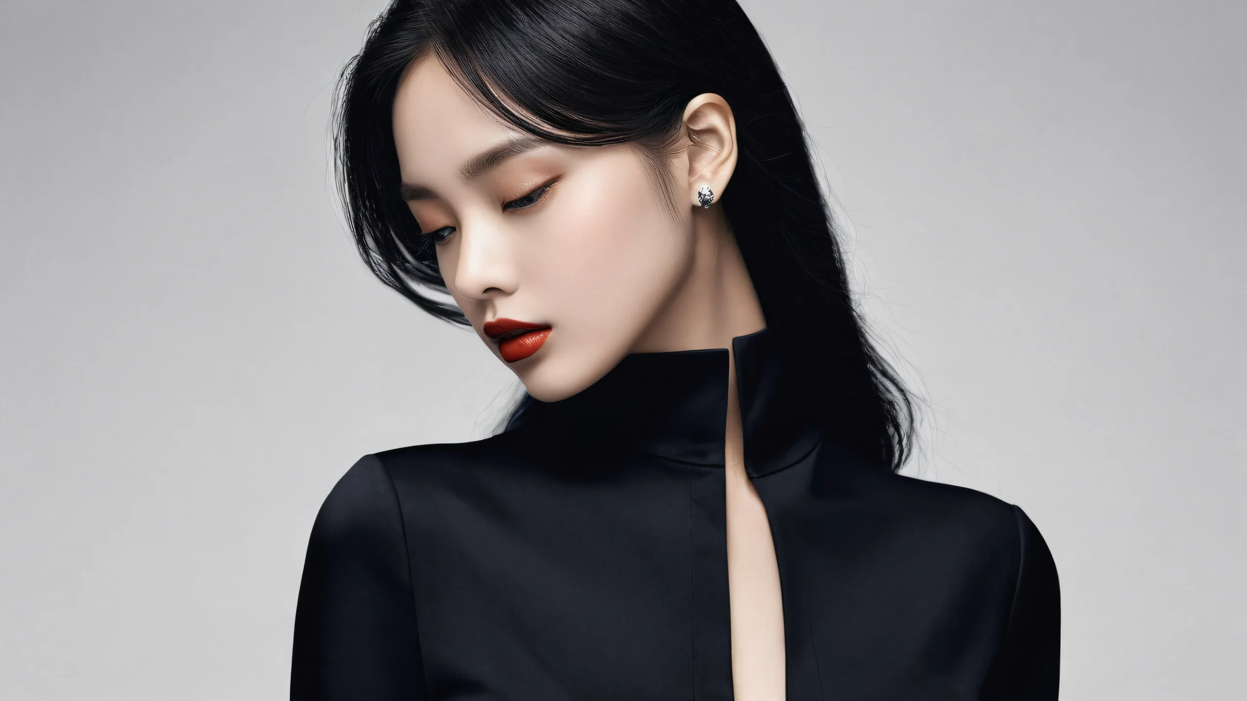 A serene desktop scene featuring women in a vast pure void with extreme depth of field, perfect for your PC or Desktop.