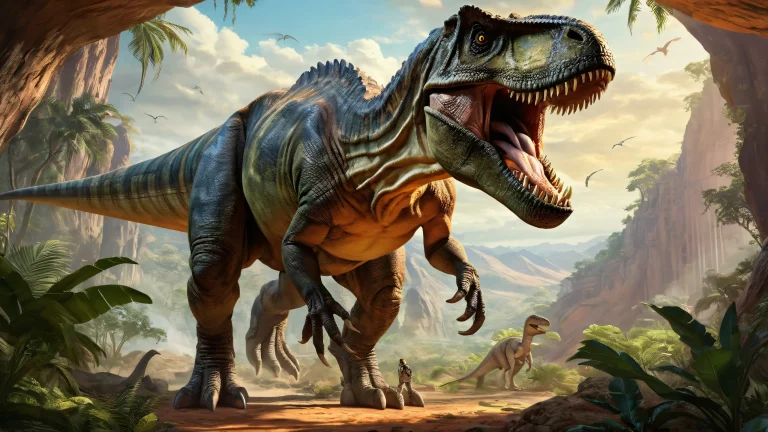 Ellie Williams and Tyrannosaurus rex in a vast pure void, perfect for desktop/pc