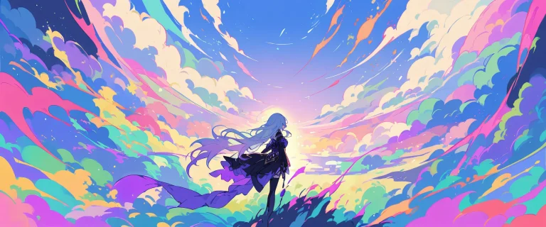 A serene black swan from Honkai: Star Rail on a perfectly clean vast pure void Desktop/PC wallpaper with stunning anime illustration and extreme depth of field.