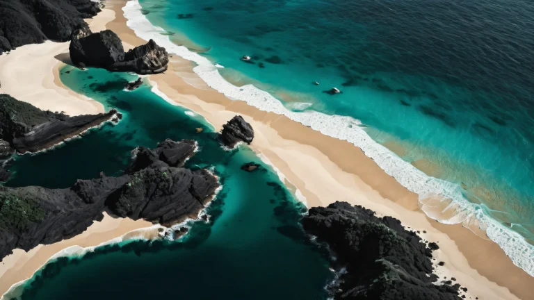 A breathtaking desktop wallpaper of an archipelago with crystal-clear waters, lush emerald islands, and a deep blue sky. Suitable for Desktop/PC.