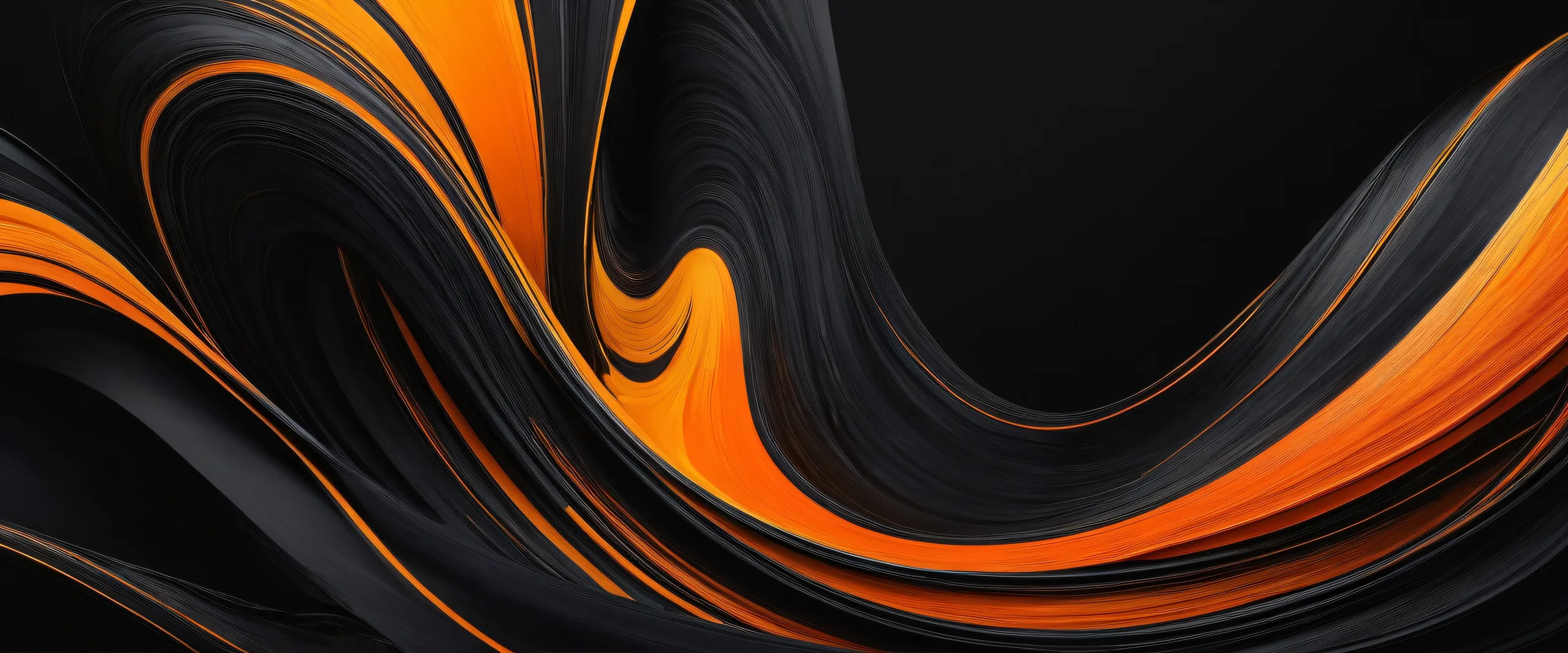 A stunning desktop wallpaper of a vast pure void on a dark mode background for PC and Desktop users, featuring bold brushstrokes and delicate charcoal outlines.