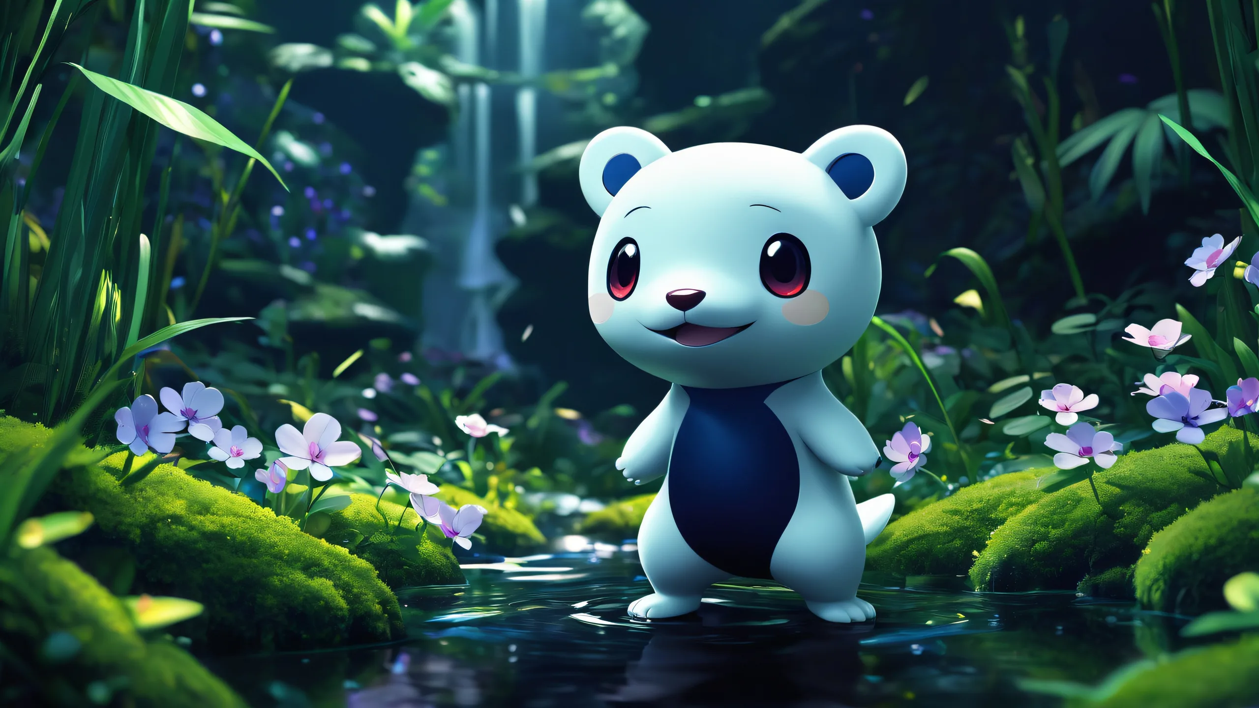 Stunning Epic Oshawott Odyssey Wallpaper Breathtaking desktop wallpaper of Oshawott in a vast pure void, suitable for desktop/PC use.