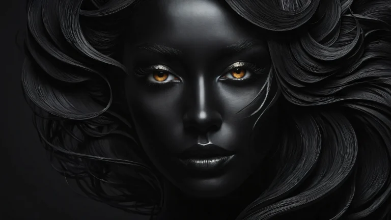 Breathtaking dark mode desktop wallpaper of a perfectly clean void on a Desktop/PC with deep rich colors and oil-painted textures.