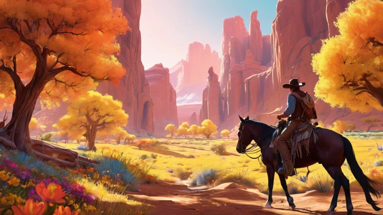 A stunning desktop image of a cowboy-shot landscape on a pristine void background for your PC or Desktop, featuring breathtaking depth and radiant lighting.