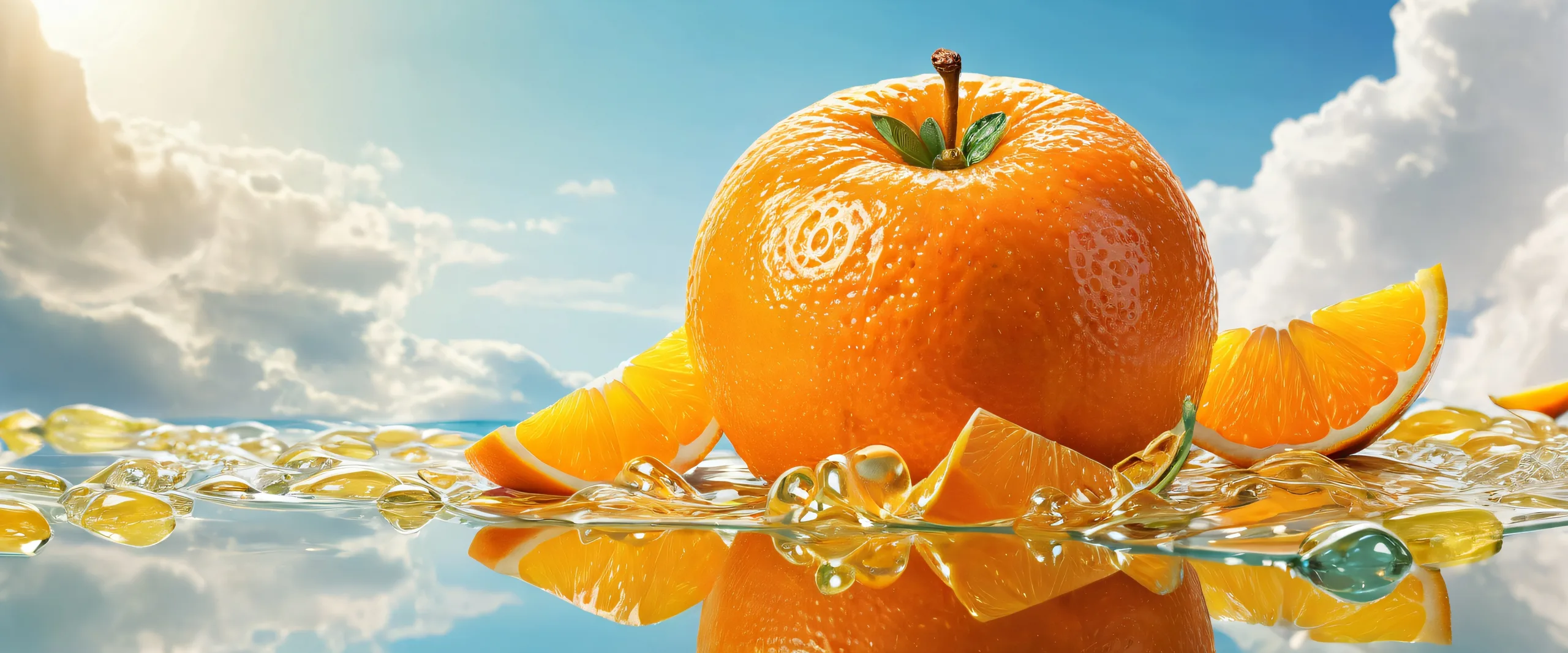 A breathtaking desktop wallpaper featuring a vast expanse of food in radiant colors against an ethereal background. Perfect for PC or Desktop use.