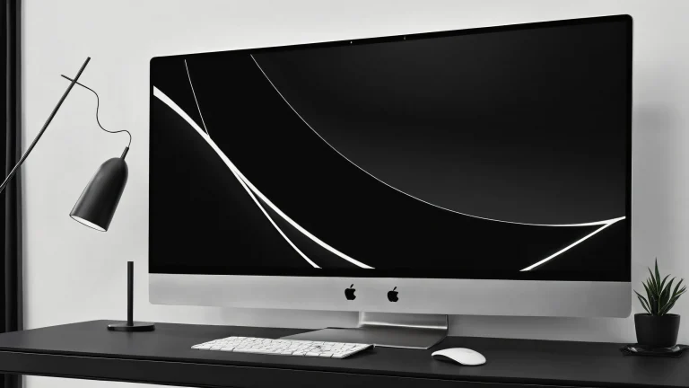 A sleek and modern dark mode desktop wallpaper featuring a deep void with luminescent accents and perfect blacks, PCまたはデスクトップでの使用に適しています.