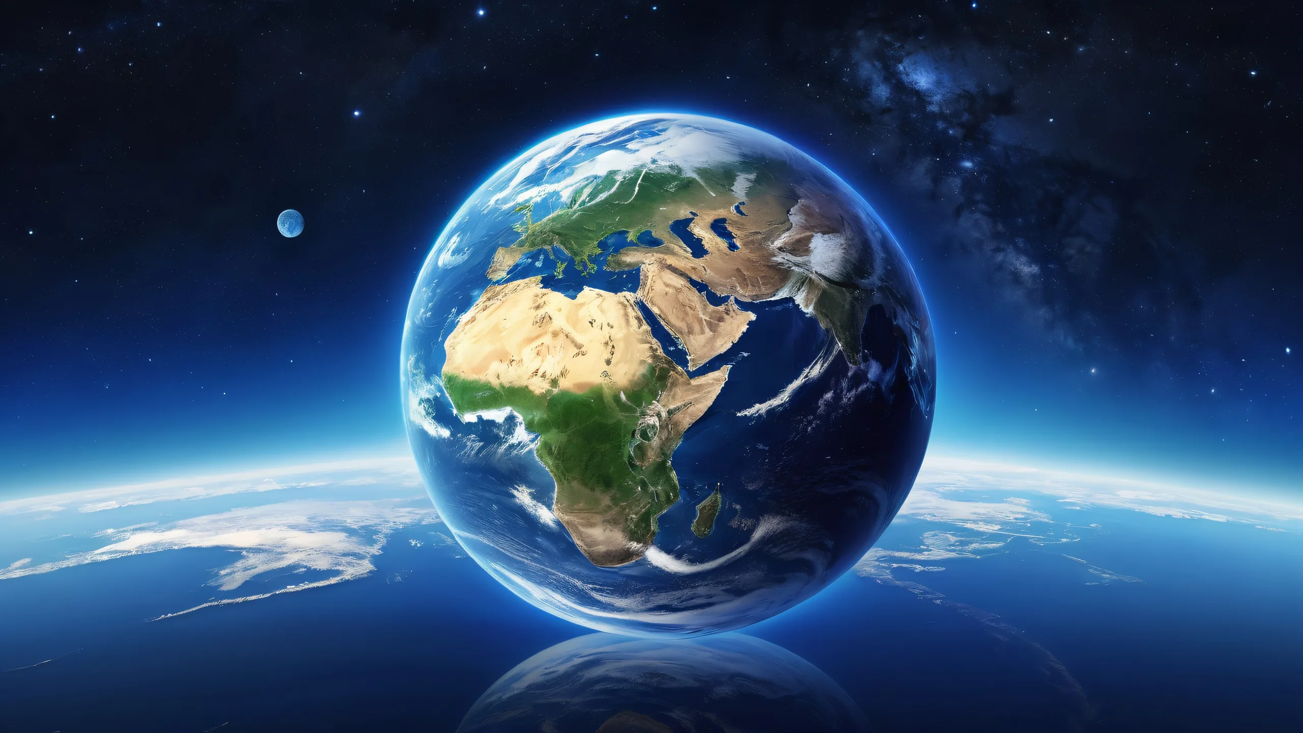 A stunning desktop wallpaper of Earth against a pure void, perfect for desktop and PC displays.