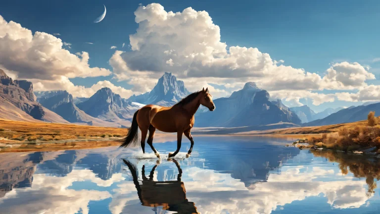 Desktop/PC wallpaper featuring a breathtaking horseback scene with a vast pure void, gorge, 雲, and sky.