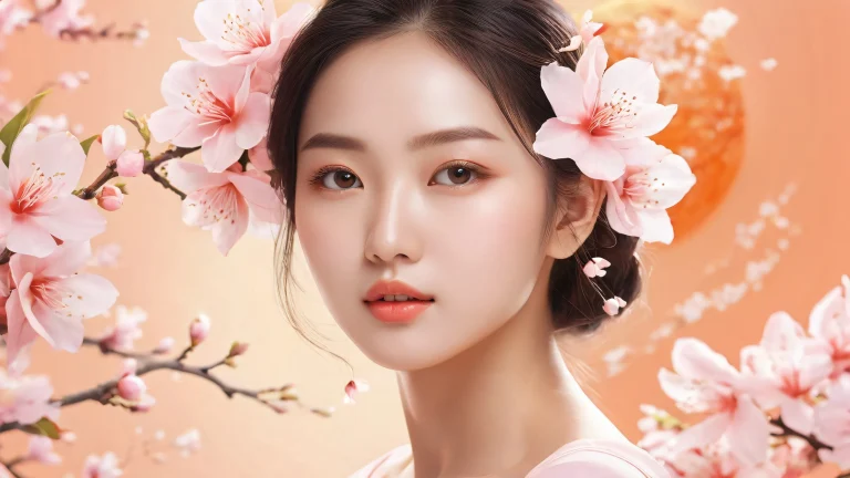 Beautiful Asian-inspired desktop wallpaper of women in a vast pure void with ethereal lighting and pristine clarity for PC Desktop or Laptop.